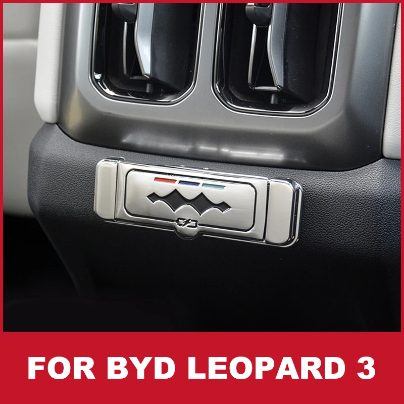 

For Byd Leopard 3 2025 Metal Rear USB Charging Port Protective Cover Dustproof Waterproof Cover Car Interior Accessories