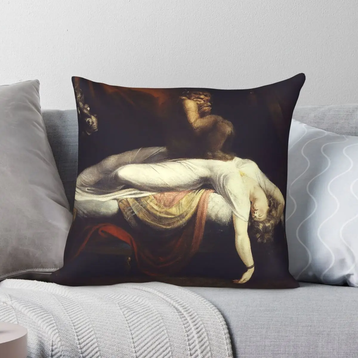 Henry Fuseli The Nightmare Square Pillowcase Polyester Linen Velvet Pattern Zip Decorative Pillow Case Room Cushion Cover