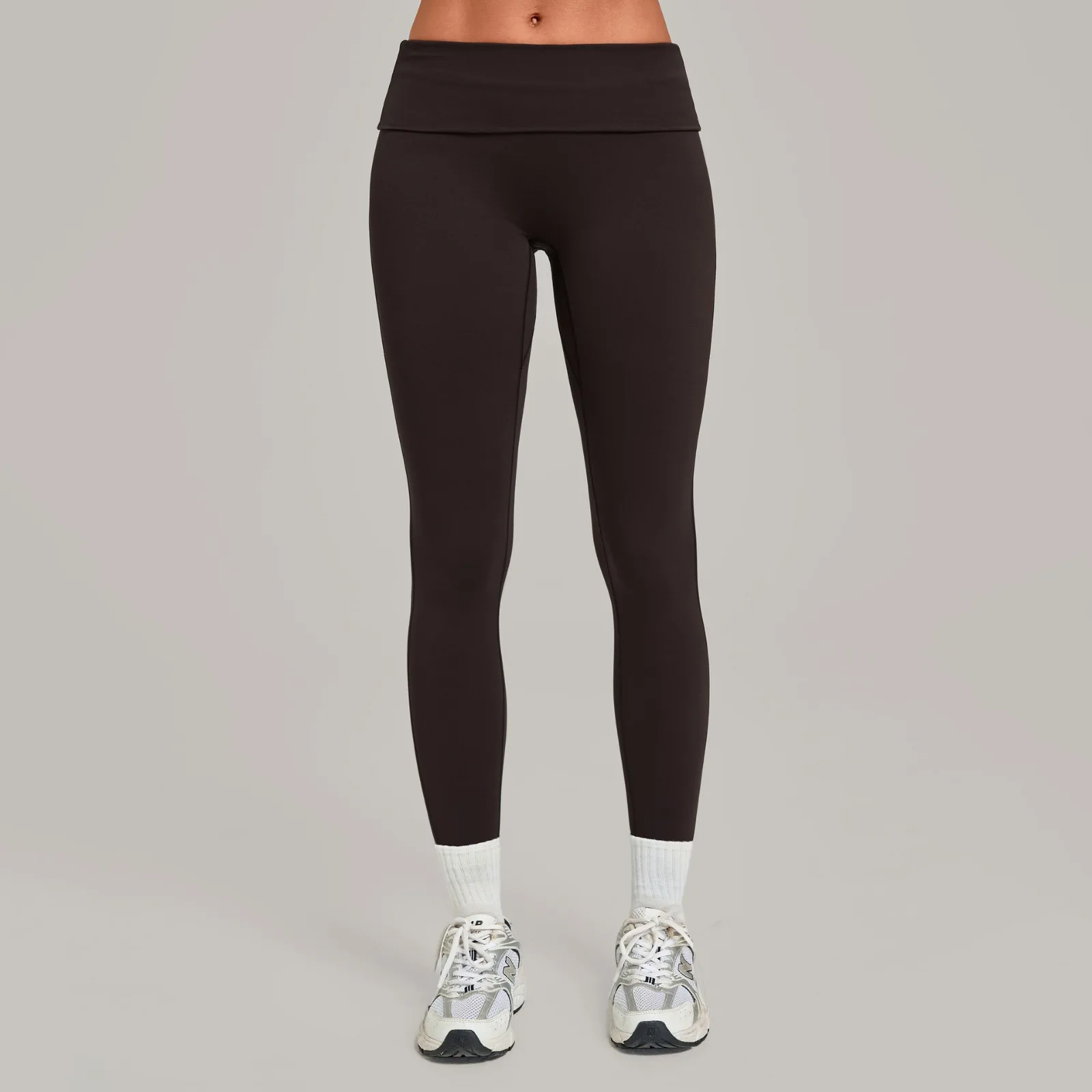Women Gym Workout Pants New Fold-over Waist High-waisted Butt-lifting Quick-dry Yoga Pants Invisible Seam Workout Running Tights