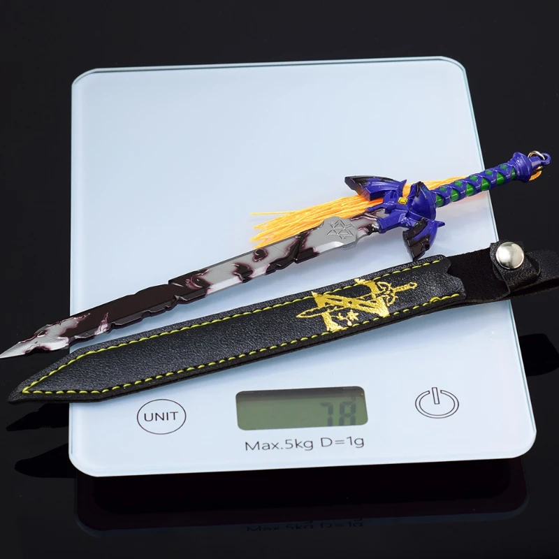 22cm/8.66in Zeldaa Kingdom Tears Link Master Sword Leather Cover Edition Weapon Model Toy Desktop Display Ornaments Collections