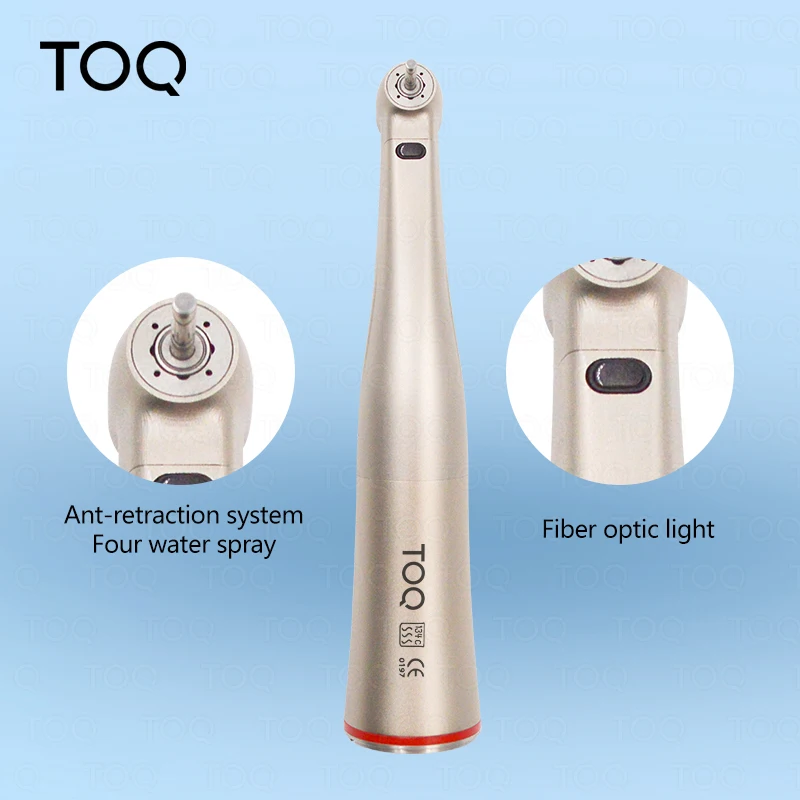 1:5 Push Button Low Speed Fiber Optic Contra Angle Handpiece Dental Equipment With Red Ring X95L