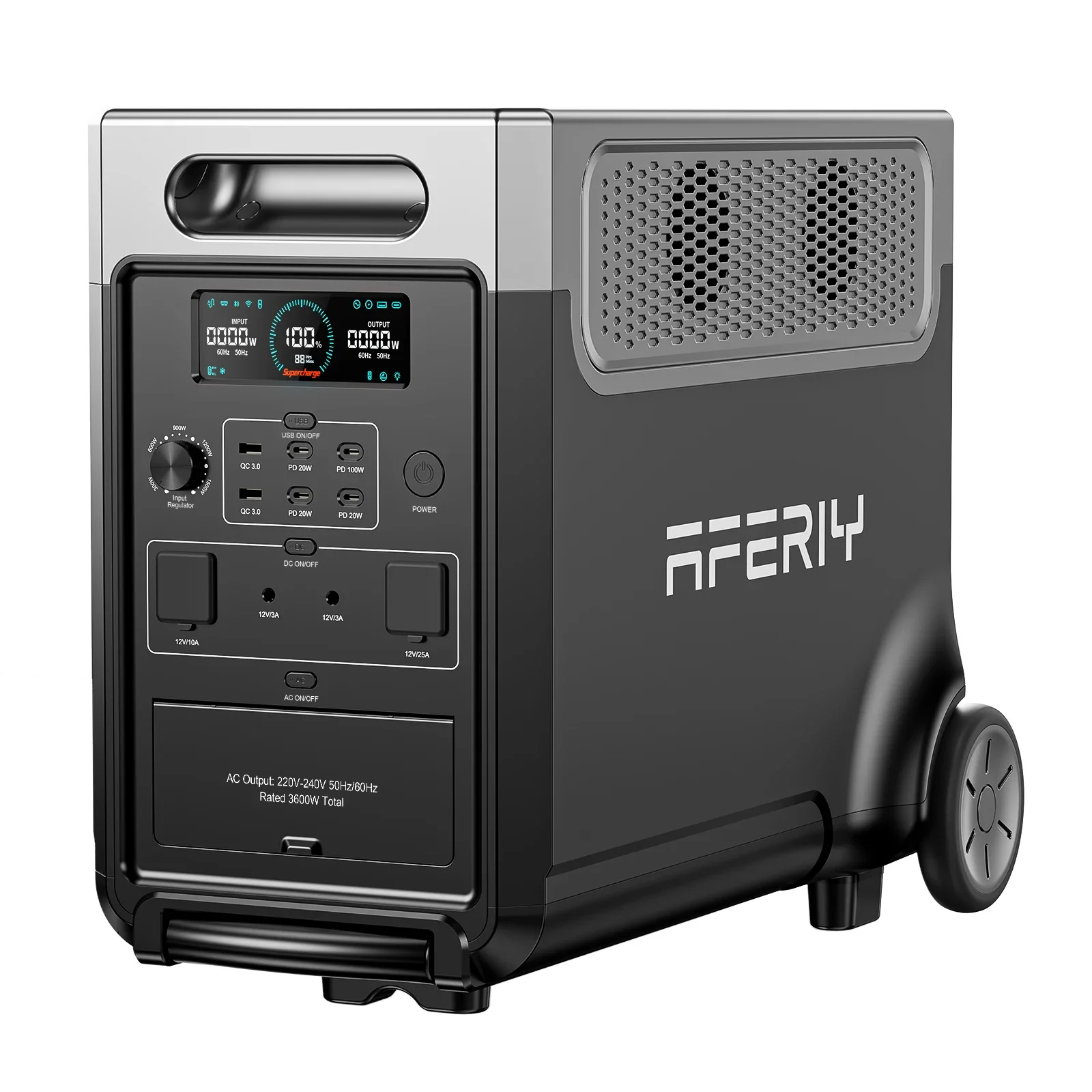 ポータブルソーラー発電機、家庭用緊急時用Lifepo4バッテリー搭載、ソーラーパネルによる充電対応の頑丈な電源装置