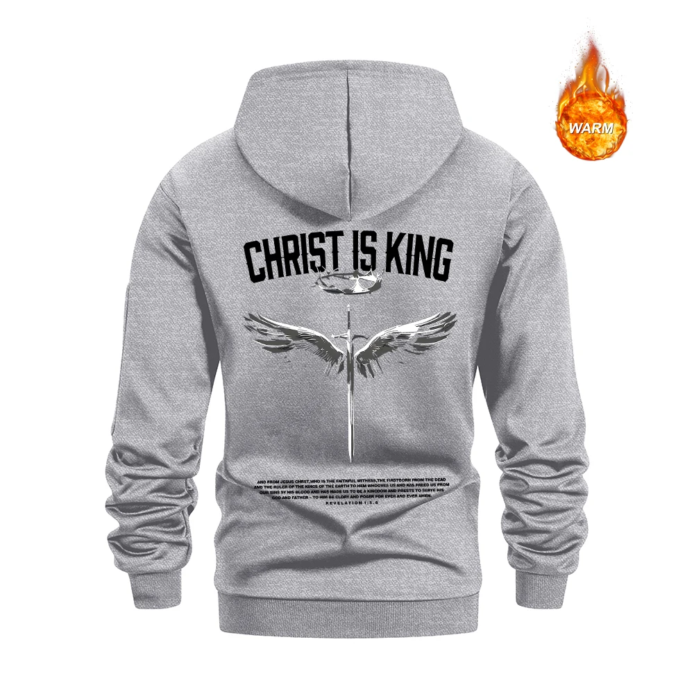Men's Holy Sword Crown Print Half Zip Hoodies Spring Autumn Warm Sweatshirt With Zipper Pockets Casual Commute And Fitness Top