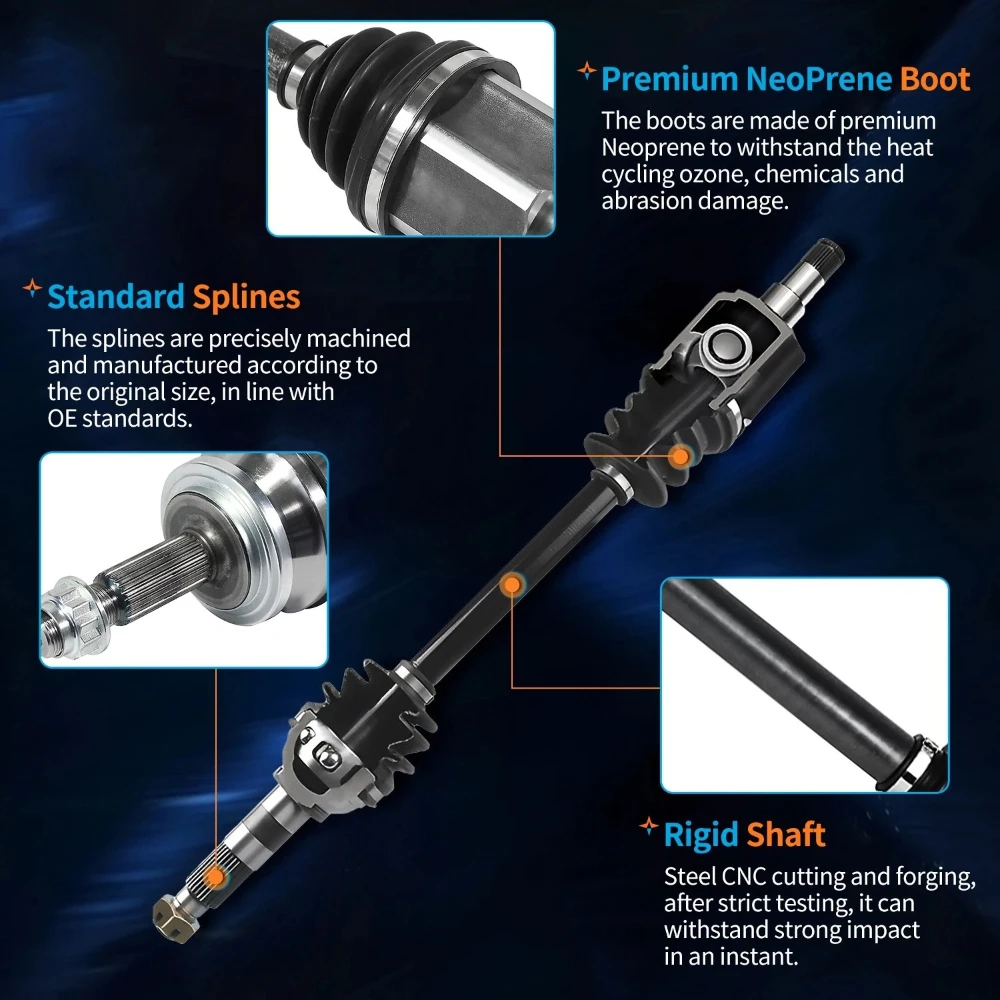 Maxfavor Cv Axle Joint Assembly Fit for Honda Civic 2006 2007 2008 2009 2010 2011 2012 2013 Exl Lxs Dx Ex Exs Gx Lx Sedan Coupe Auto Trans 1.8L I4 W/At, Cv Axle Fwd Front Right Passenger Side view 2
