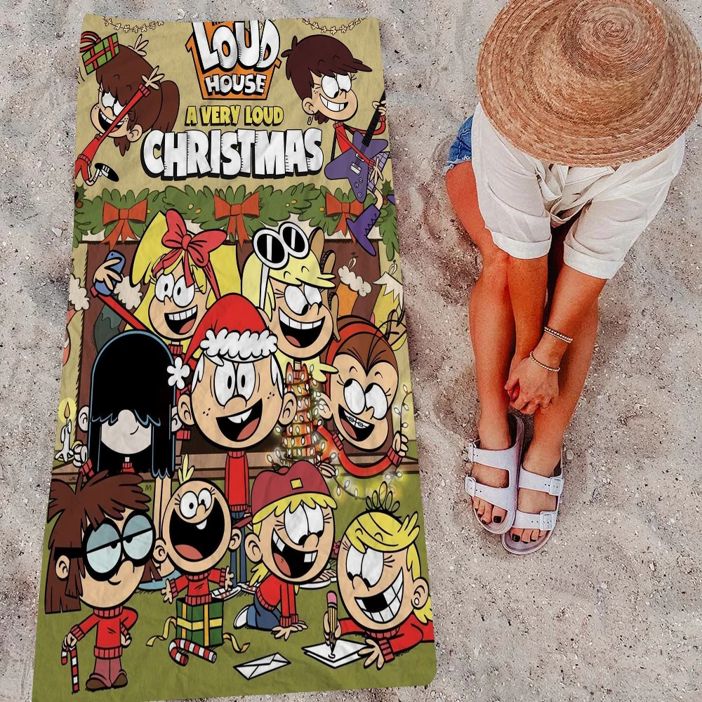 The Cartoon L-Loud H-House Bath Towel Microfiber Soft Water Absorbing Breathable For Girl Kids Decorative Cartoon Beach Towel