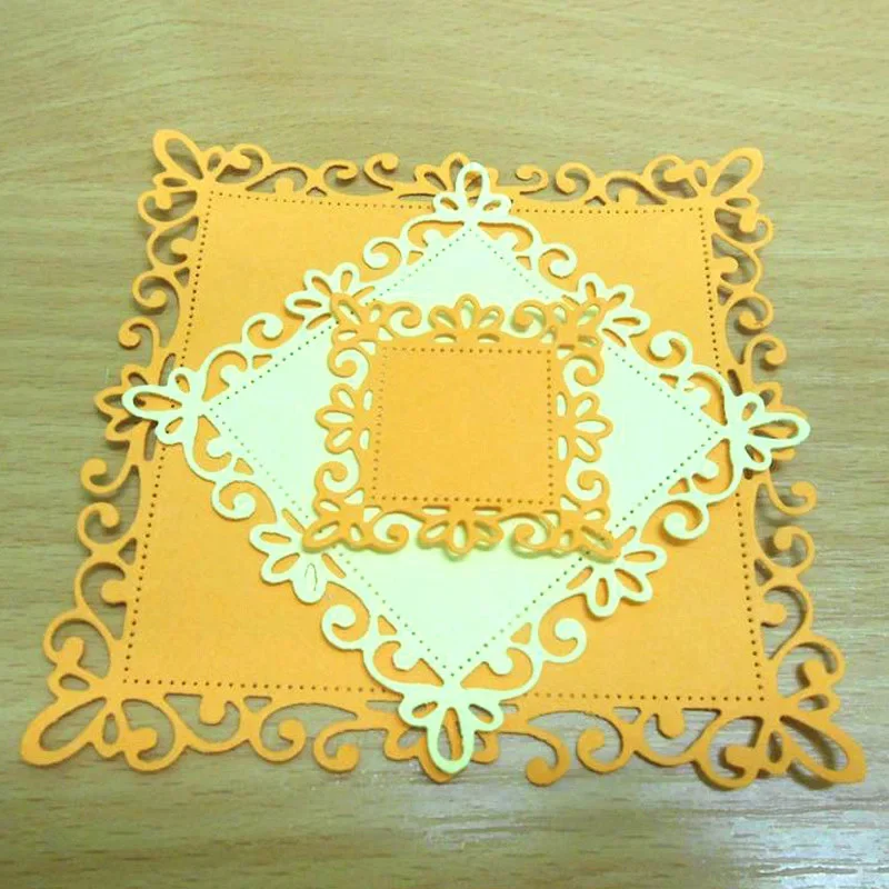 New Square Lace Metal Cutting Dies DIY Scrapbooking And Card Making Decorative Photo Album Crafts Stamps Embossing Stencils