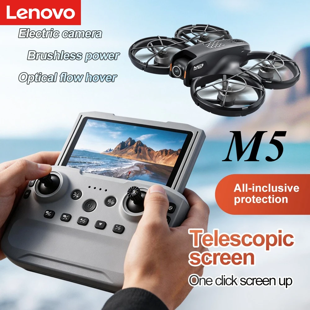 

Lenovo M5 Foldable Quadcopter 4K HD 8K Ultra Camera 4.3" Smart Controller Brushless Motor Optical Flow Positioning Aerial Drone