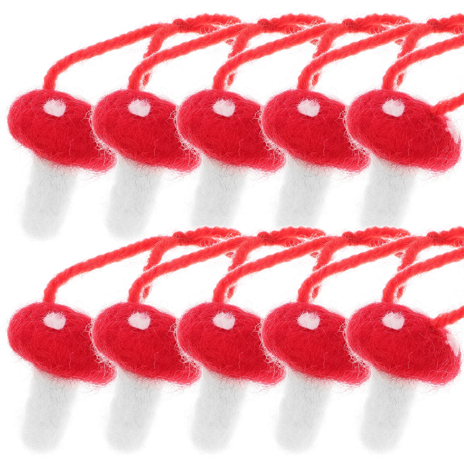 

12Pcs Red Felt Mushroom Ornaments Christmas Tree Hanging Decoration Xmas Party Embellishment Tree Pendants