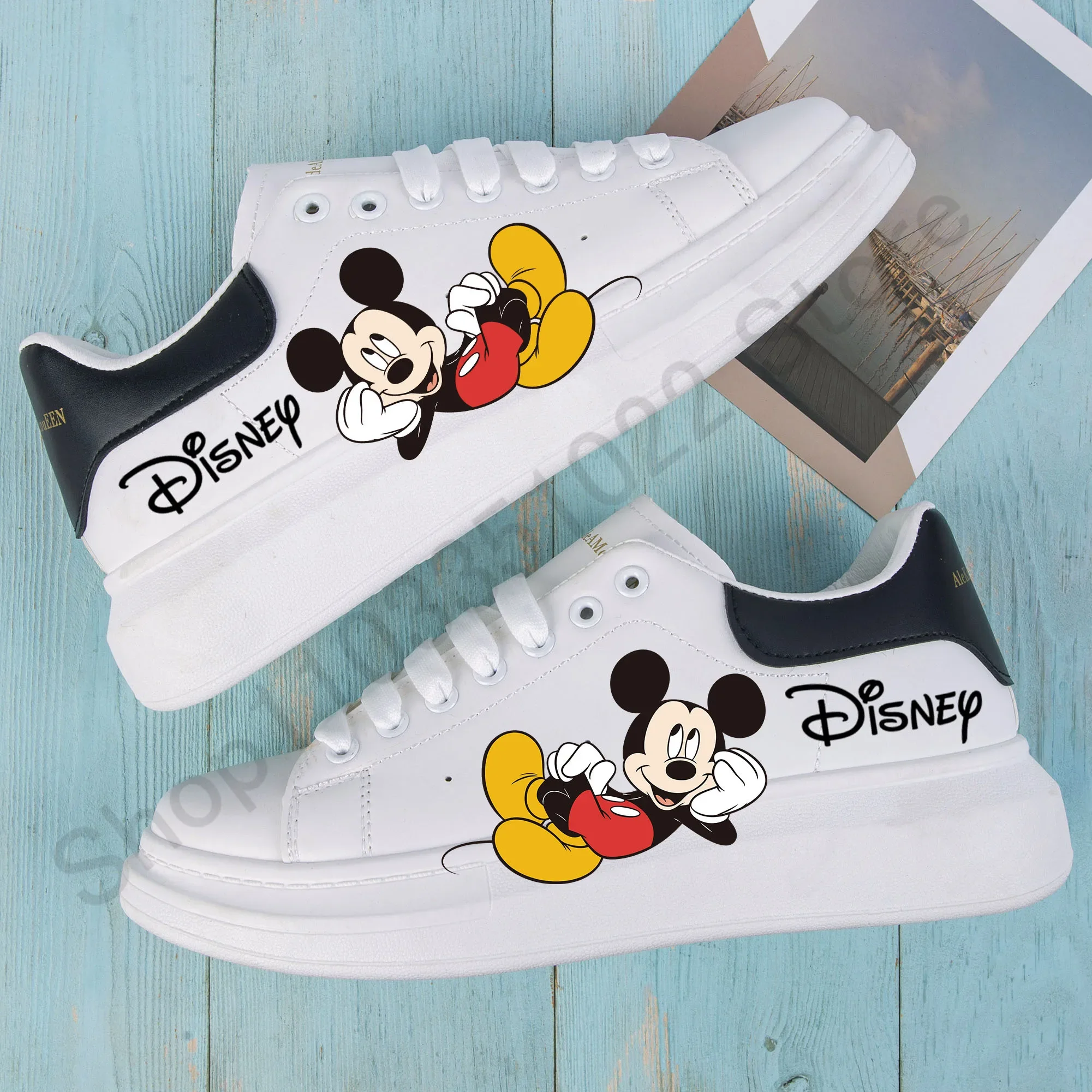 Disney Mickey Mouse Casual white Shoes Sports Shoes Cartoon 3D Pattern Shoes Anime Children Shoes Casual Sneakers for Men