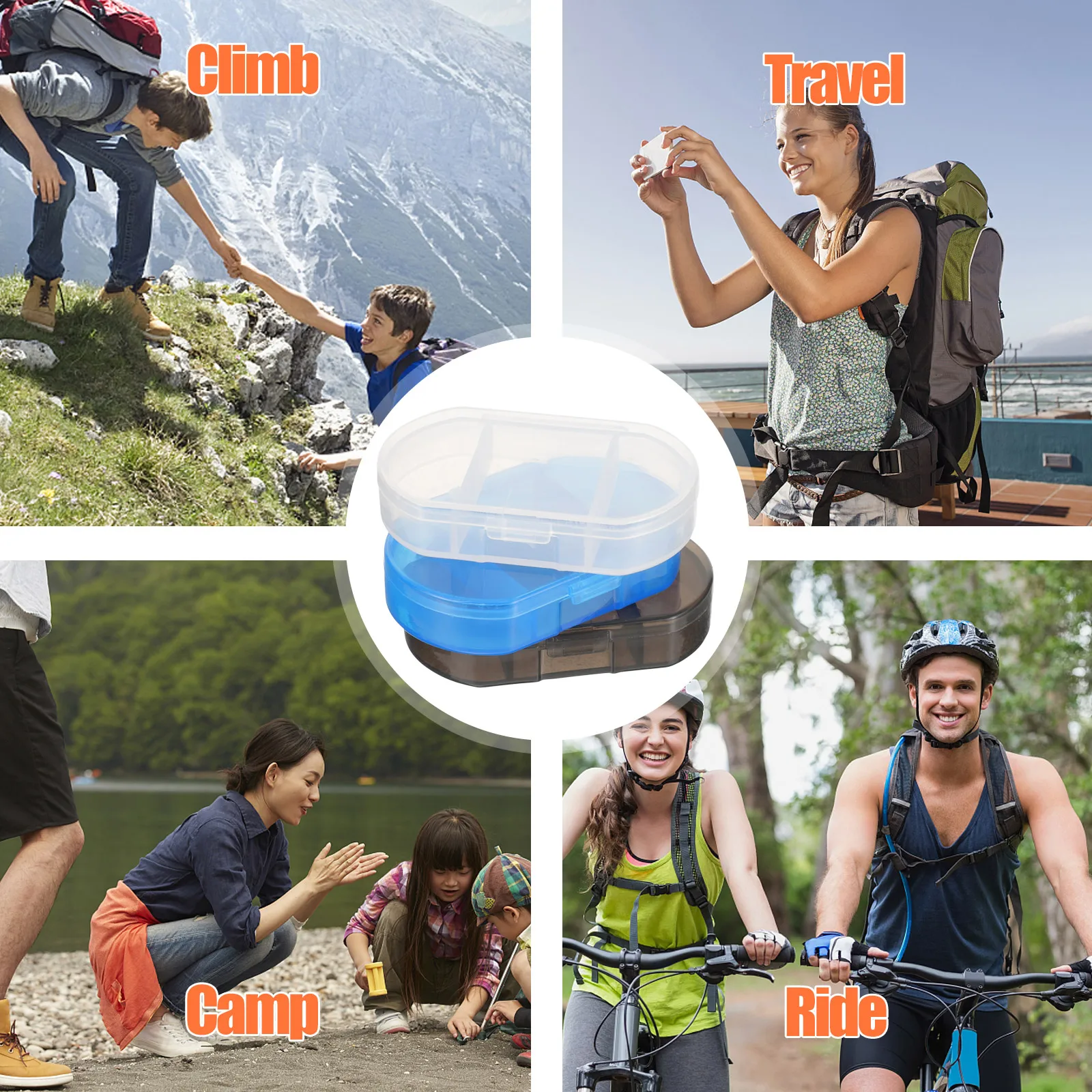 

7Pcs Portable Medicine Organizer Compact Pills Storage Box Travel Use Airtight Weekly Pill Case Medicine Case Household