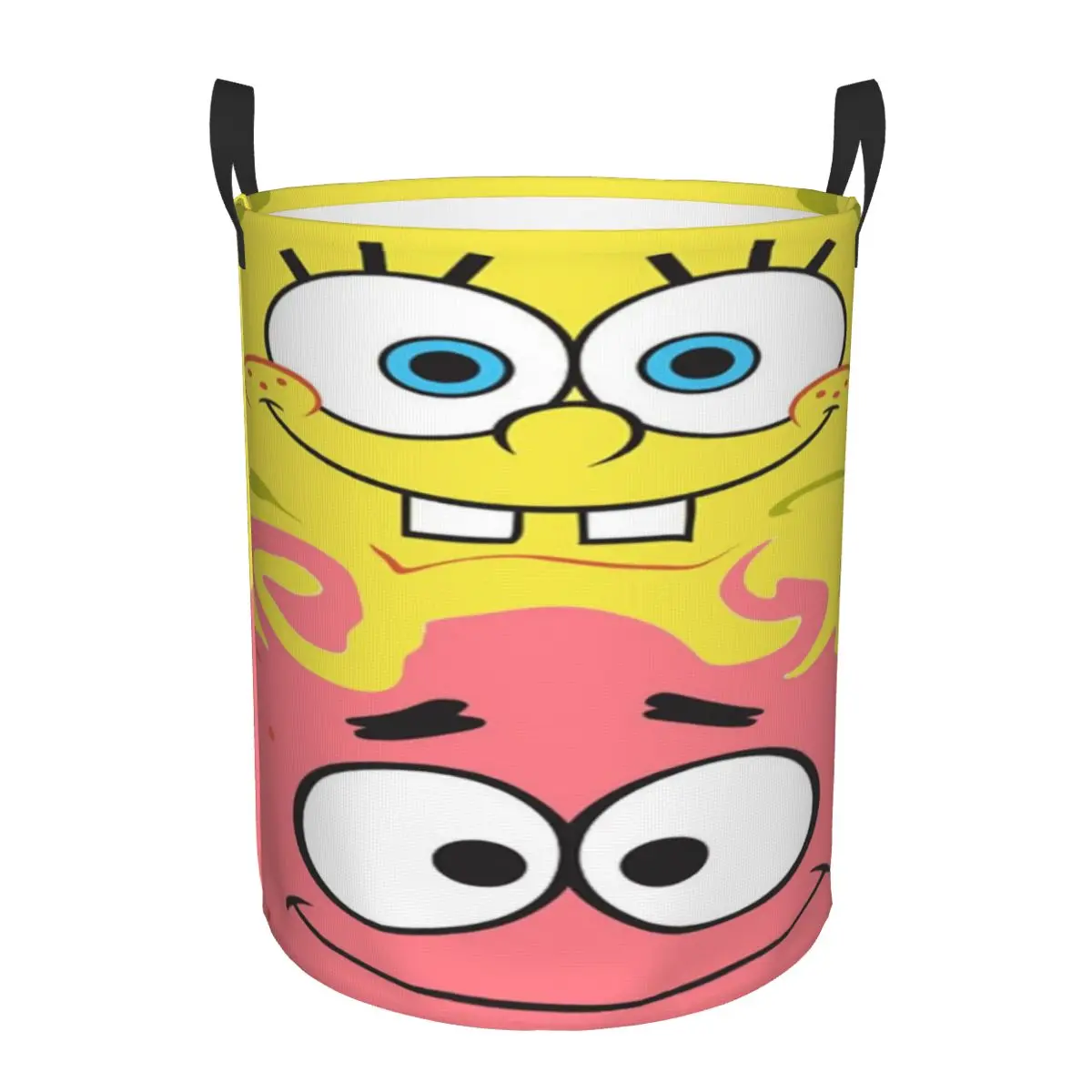 

Round Single-Layer Dirty Clothes Basket Spongebob Space-Saving Laundry Hamper with Sturdy Handles for Easy Carrying