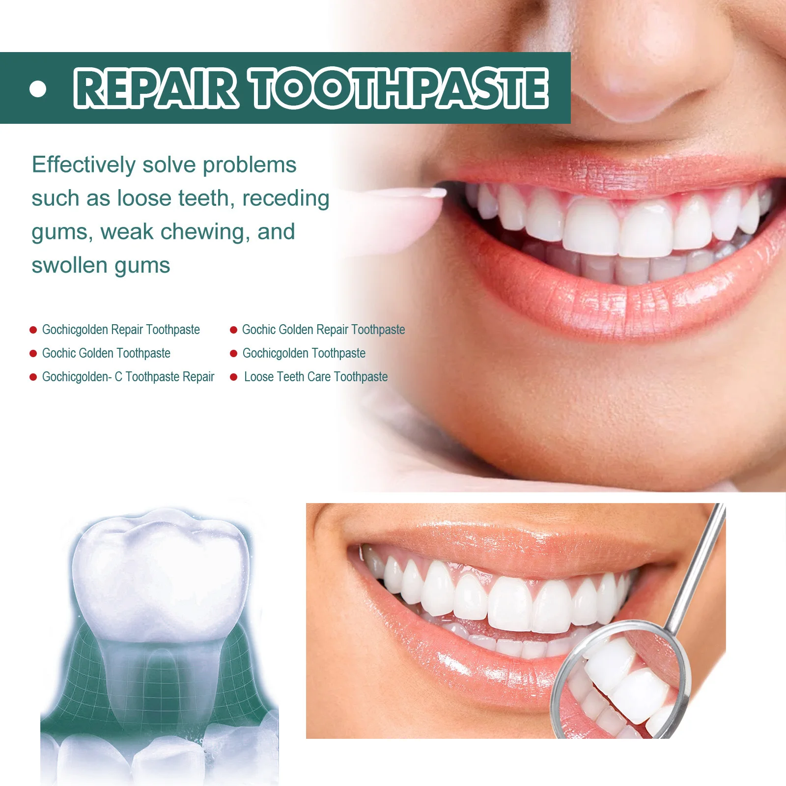 Teeth whitening anti-cavity tooth decay fresh bad breath repair tooth decay remove plaque toothache relieve periodontitis