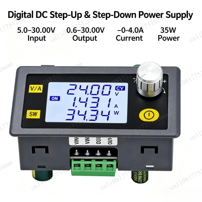 Digital DC Buck Boost Power Supply Module 5-30V Input 0.6-30V Output Adjustable Constant Current Voltage Battery Charging Module