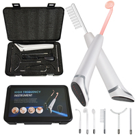 Electrotherapy Glass Tube Spot Acne Remover 6 IN 1 High Frequency Electrode Wand w/Neon Skin Care Face Hair Salon Beauty Device