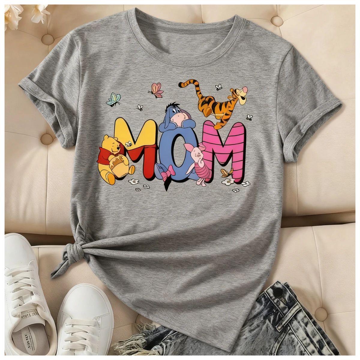 ديزني ويني ذا بول وتيجر بادي مطبوعة رقاقة وديل شجرة عيد الميلاد ديزني أضواء عيد الميلاد ميكي سعيد جدا #1