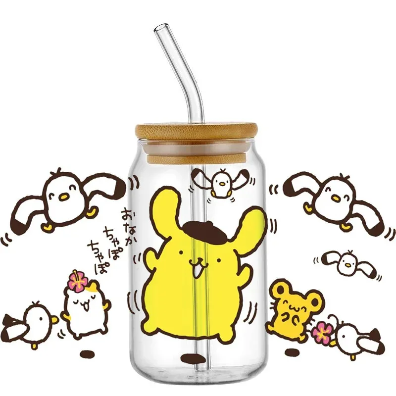 

Top Cartoon Pompompurin Decal Wrap Stickers Waterproof UV DTF Cup Mug Wraps Sticker DIY 3D Wrap Decal for 16oz Libbey Glass