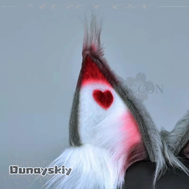 BHemera S @ أنيمي فندق هاسبين تأثيري هاسك Kawaii فروي القط أغطية الرأس الدعائم هالوين شيطان على عقال اكسسوارات Furrsuit الشعر #6