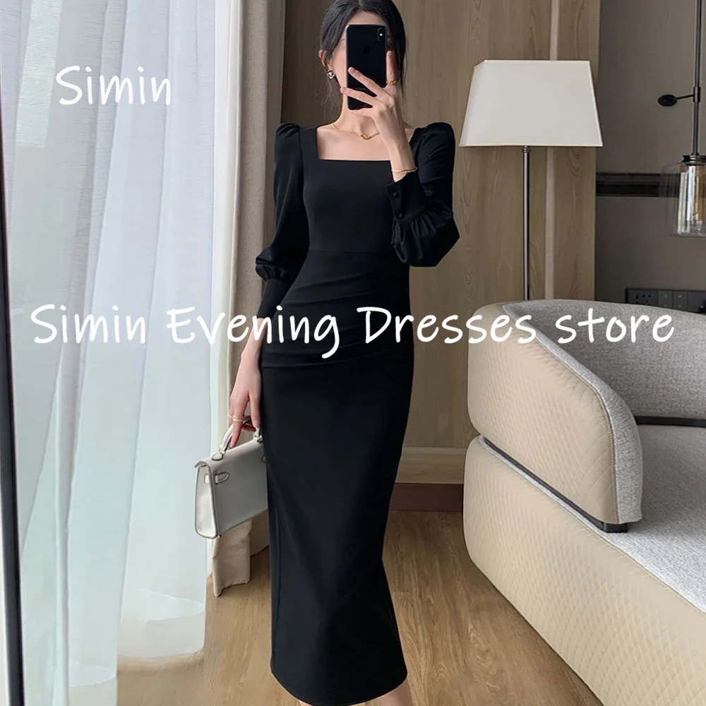 

Simin Satin Mermaid Boat Neck Ruffle Populer Formal Prom Gown Ankle-length Evening Elegant Party dresses for women 2023