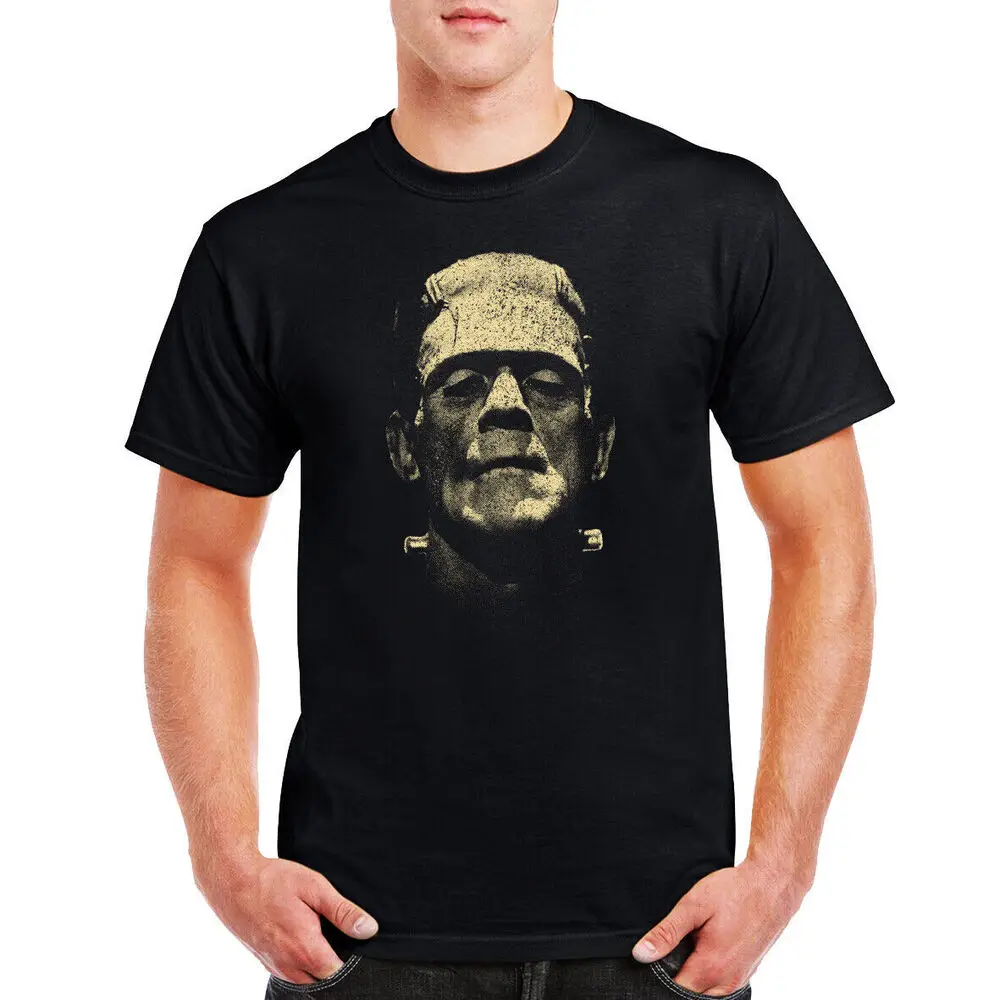 Frankenstein's  Boris Karloff T-shirt Film Fanatic Gift, Size S-3XL Cotton Luxury brand vintage oversized