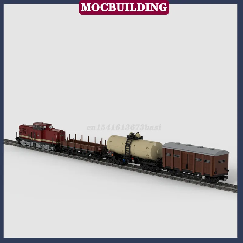 MOC City Transport Tank Wagon Model Building Block Assembly BR110 Mixed Goods Train Flat Wagon Boxcar Covered Wagon Toy Gift