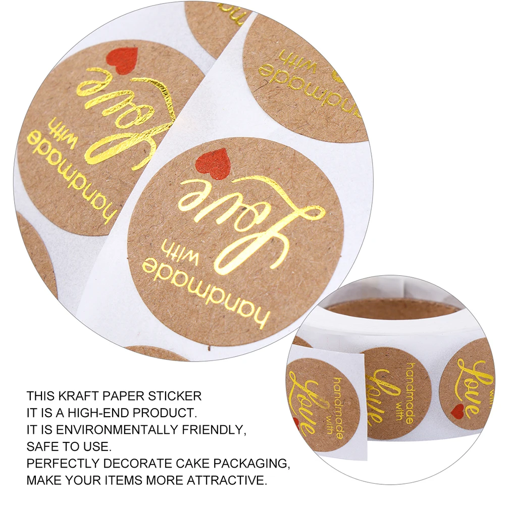 

2 Rolls Baking Labels Environmentally Friendly Stickers C y Bag Kraft Paper Wrapping Gift Labels Suitable Party Favors