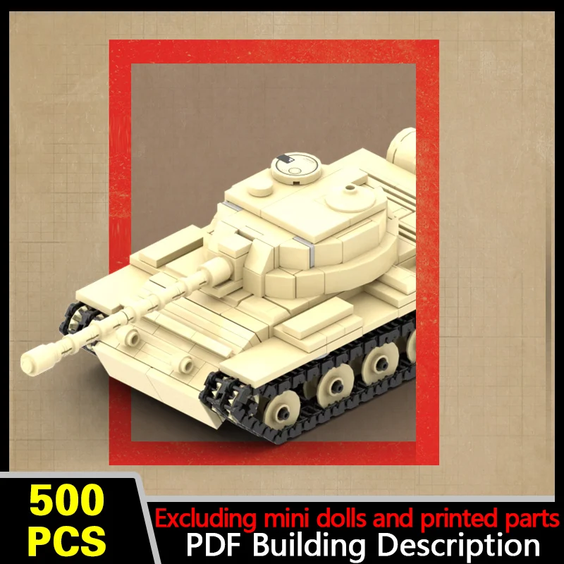 T-54/55 Desert Military Tank Model MOC Building Bricks War Equipment Style Modular Technology Gifts Holiday Assemble Toys Suit