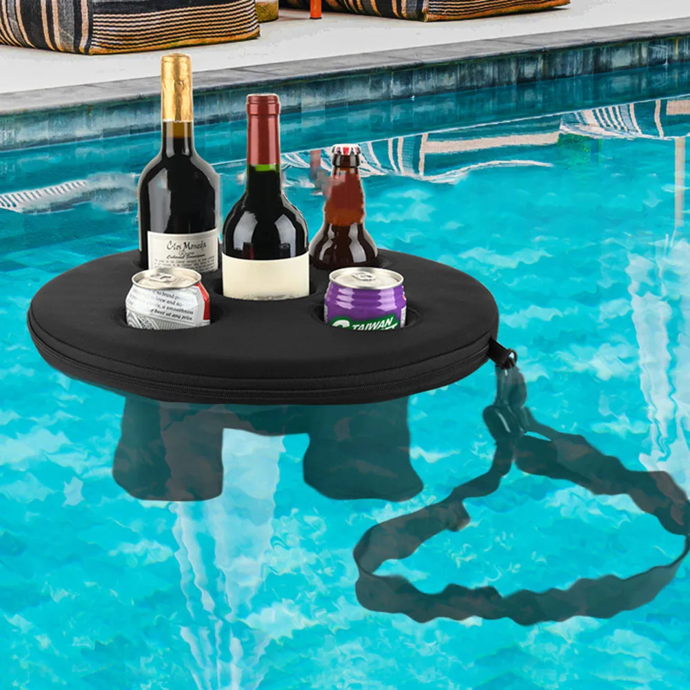 Floating Drink Holder with 5 Holes Made of Foam & Cloth No Assembly or Inflation Required Suitable for Hot Tubs & Spas