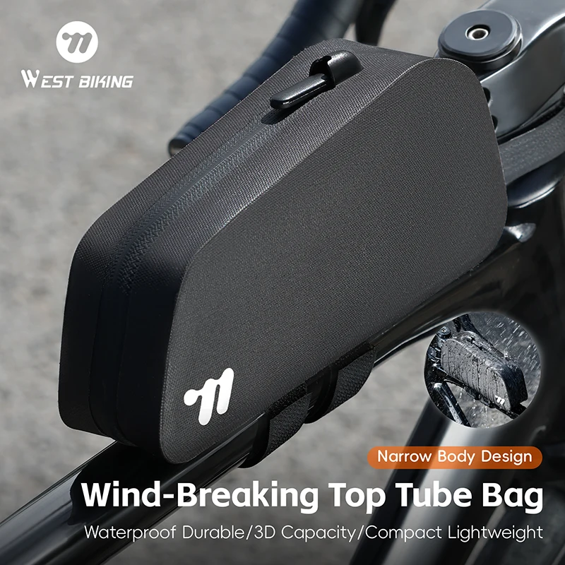 Sac de cadre de vélo WEST BIKING 1L en TPU rigide, étanche, pour le rangement d'outils de cyclisme, accessoires de vélo
