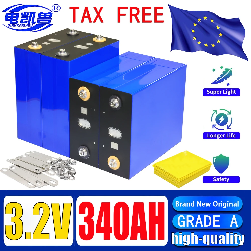 new 3.2V LiFePo4 battery 105AH 280AH 320AH 340ah 12V 24V 48V camping car lithium iron phosphate golf cart rechargeable battery