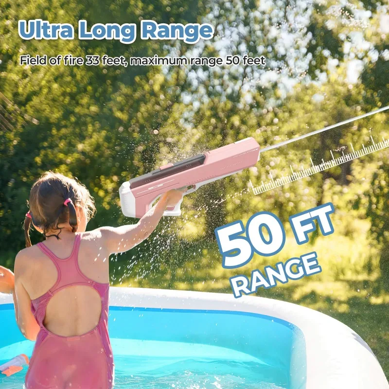 Pistola de agua eléctrica de alta presión para niños, juguetes de verano para exteriores, playa, piscina, juegos de lucha, absorción automática, ráfagas de agua