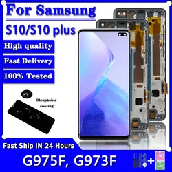 TFT Quality S10 Plus Display for Samsung S10+ G975F Lcd Display Digital Touch Screen for Samsung S10 G973F display With Frame