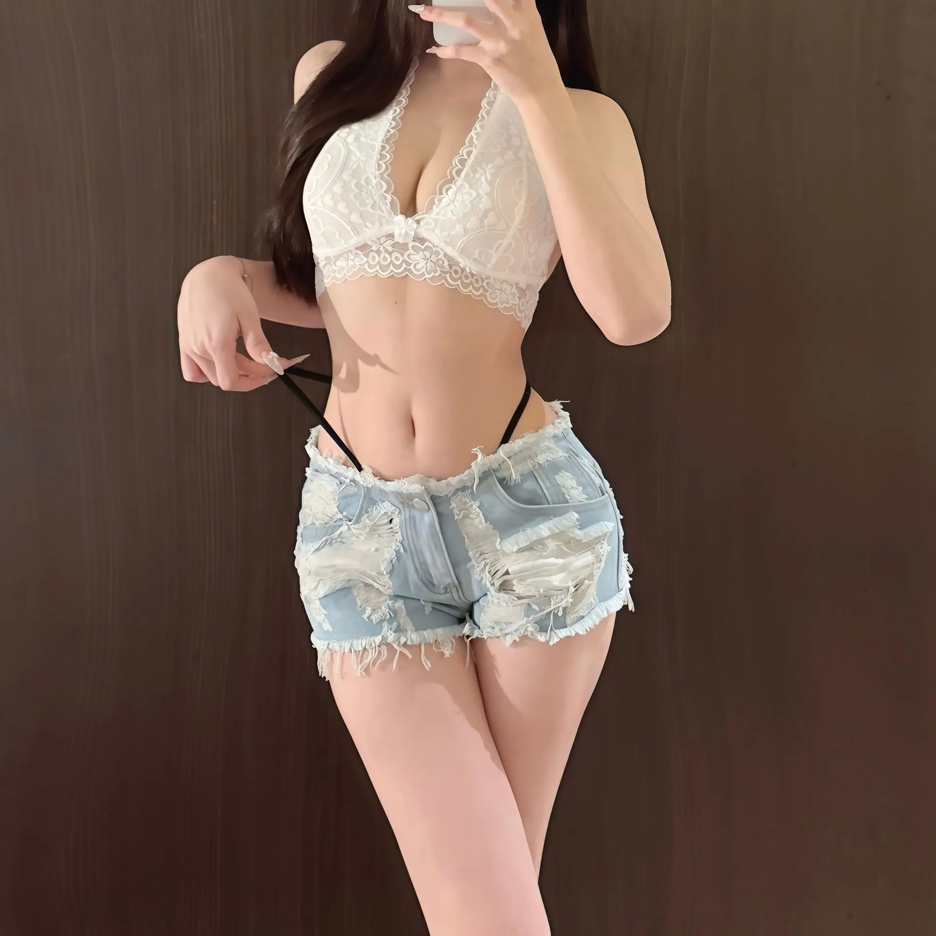 

26 New Sexy Low-rise Ripped Denim Super Short Jeans Women's Micro Shorts
