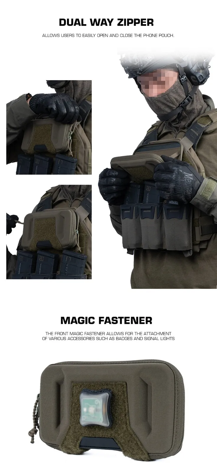 K-Type EUD/Handytasche Molle-Hülle Universelle Outdoor-Sport-Handy-Navigationsboard-Halterung Jagdwesten-Zubehör – Detail 7