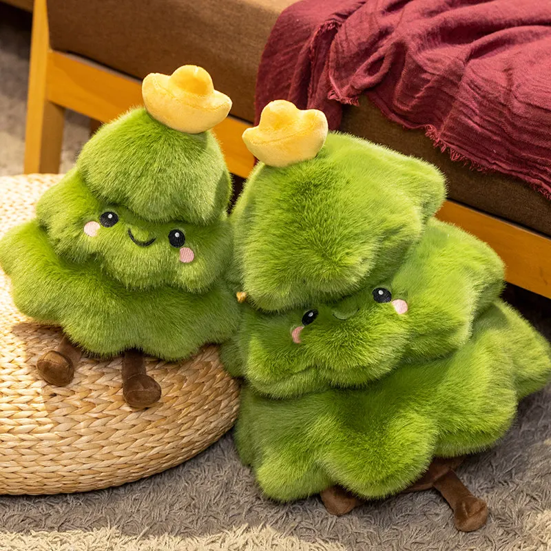 30/50 سنتيمتر الأخضر شجرة عيد الميلاد وسائد فخمة محشوة الوجه المبتسم النبات مع الساقين الإنسان الشكل ديكور حفلات هدية