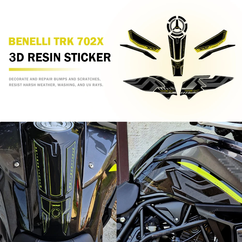 

3D Sticker for Benelli TRK 702X TRK 702 X 2023 Motorcycle Accessories 3D Gel Epoxy Resin Sticker Kit Tank Pad