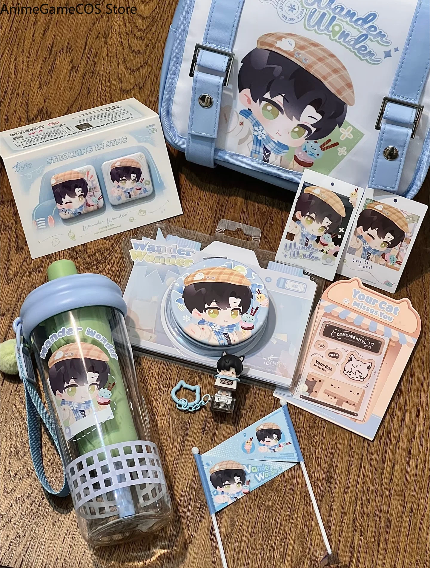 Anime Official Love and Deepspace Wander Wonder Zayne Travel Mug Toiletry Bag Badge Ornaments in Stock