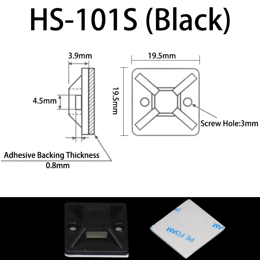 Variant: 50Pcs HS-101S Black