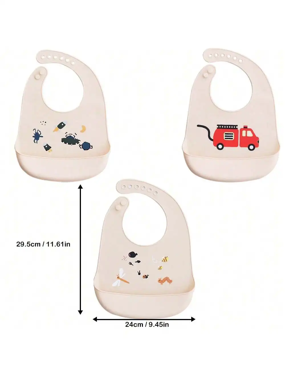 Baby Silicone Bibs Babies Waterproof Bib Cartoon Animal 6-speed Adjustment Saliva Pocket Children\'s Burp Cloths Accessories