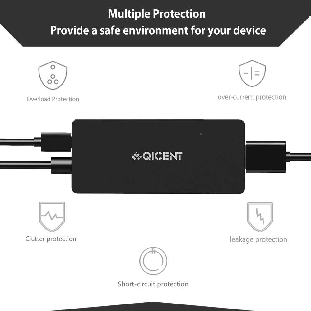 ORICO Sub-brand QIC 4 Port USB HUB 3.0 Portable OTG HUB USB Splitter with LED Lamp New for Apple Macbook Air Laptop PC Tablet