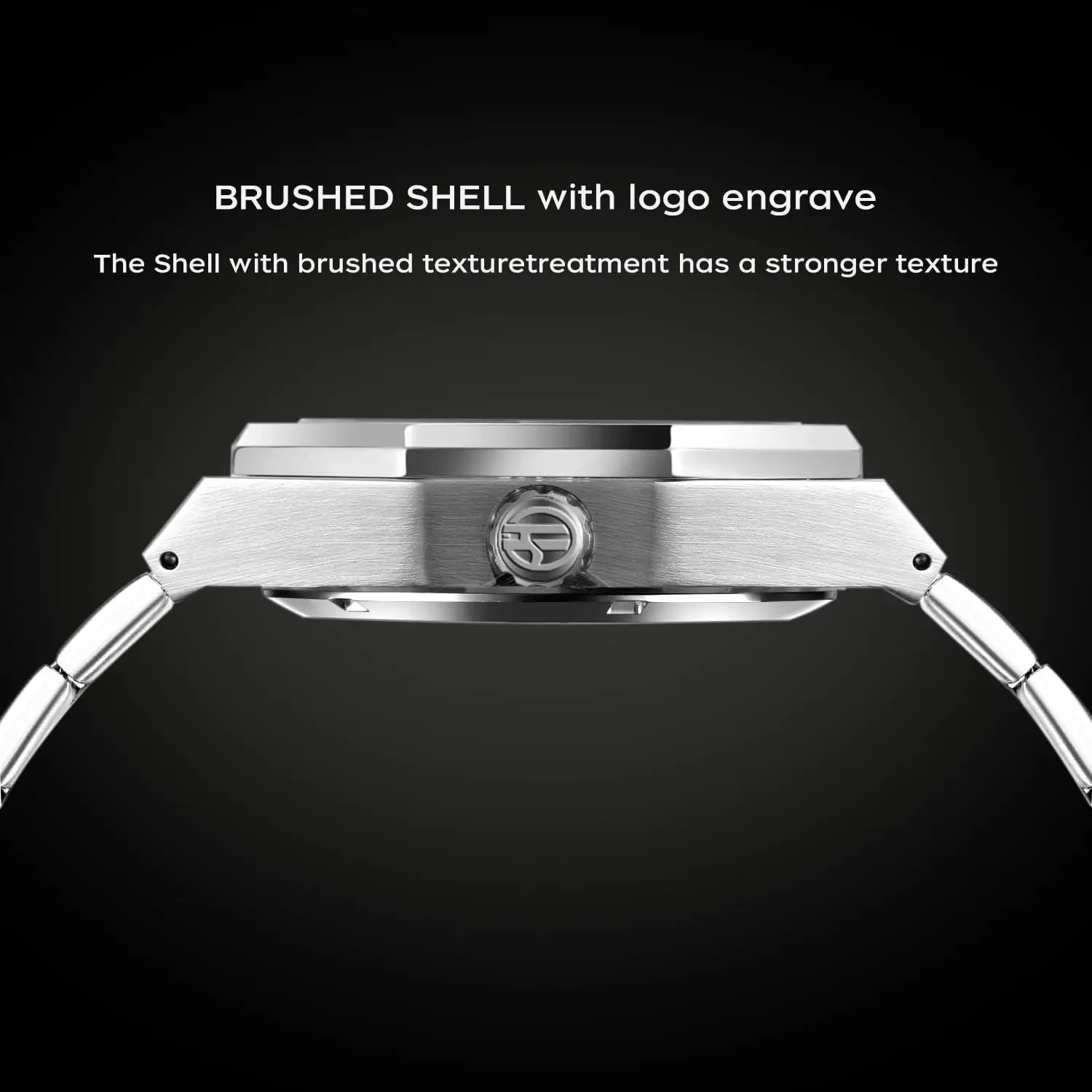 Vintage Automatic Mechanical Watch for Men with Luminous Moon Phase, Big Dial, Golden Hollow Design