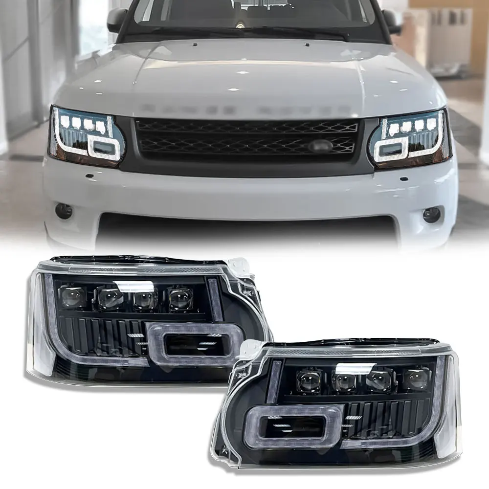 LED Headlight Left & Right For Land Rover Range Rover Sport 2010-2012 L320 Upgrade To L494 2018-2021 Front Lamp