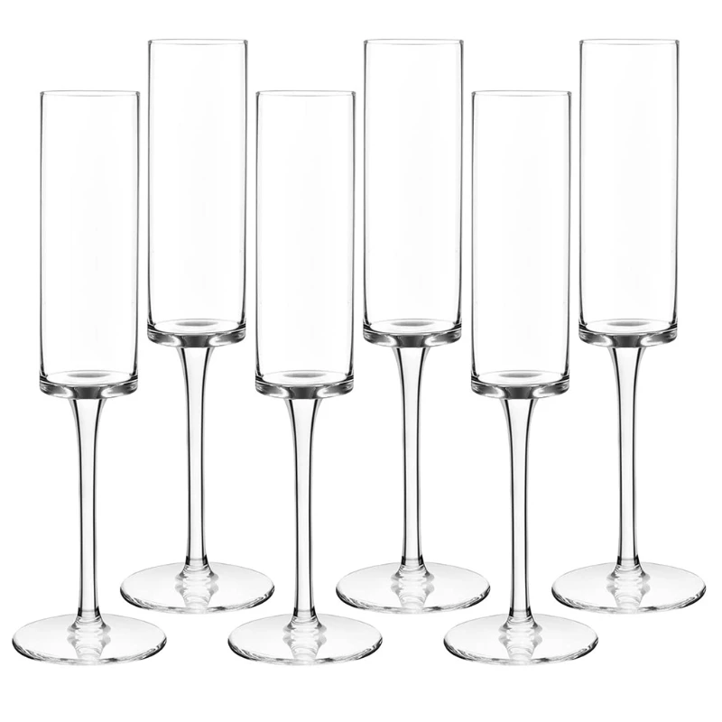 

6 Packs Disposable Clear Glasses for Wedding Party Acrylic Toasting Mimosa Cups