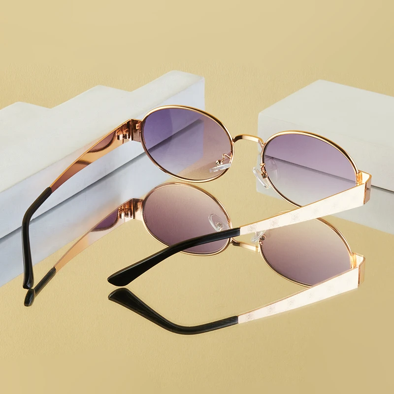 1Pc Unisex Mode Gläser Neue Universal Luxus Metall Runde Rahmen Retro Vielseitig Casual Trendy Weihnachten Geschenk Black Friday Dail