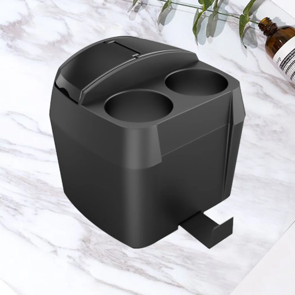 

Car Multifunctional Dustbin Trash Container Black Premium Auto Garbage Can Storage Box Cup Holder Tissue Clamp Cleaner
