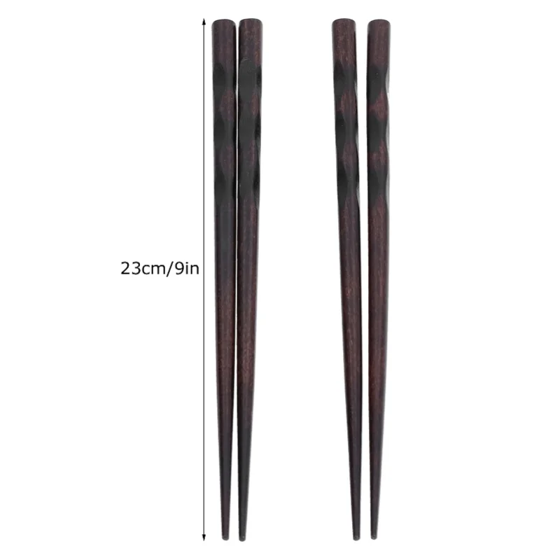 5Pairs Chopsticks Simple Reusable Wooden Pointed Chopsticks Natural Environmentally Friendly Tableware