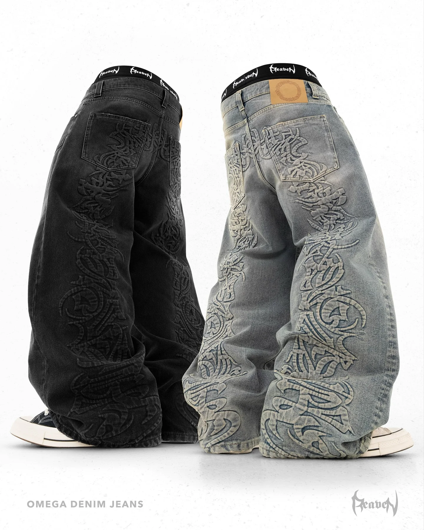 jeans Hiphop gewassen blauw Y2K retro lage taille wijde pijpen rits broek kleding herenmode geborduurde losse jeans