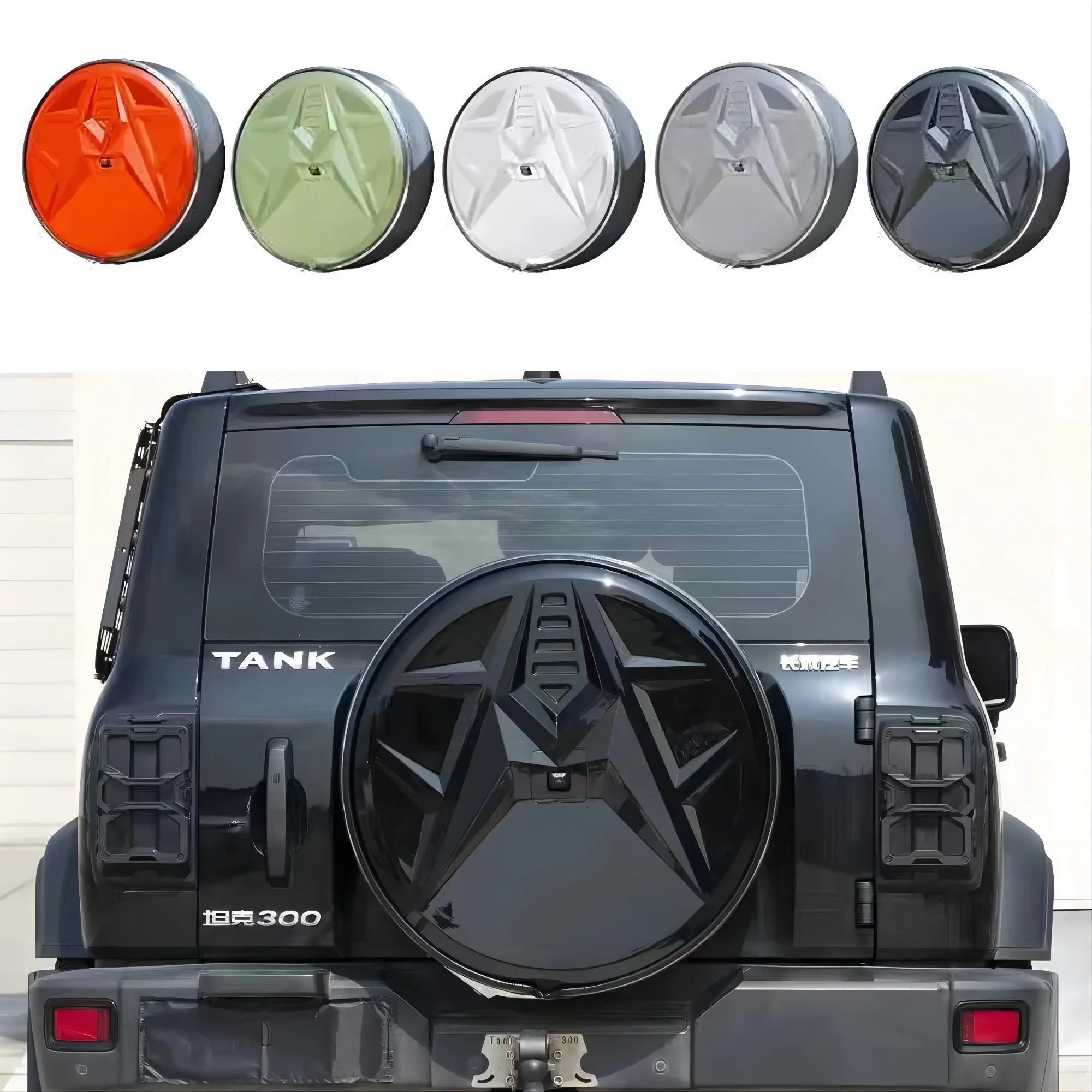 Newly Designed Modification Tailgate Tire Cover for Tank 300 2022-2024 Full Package Exterior Spare Tire Decoration Accessories