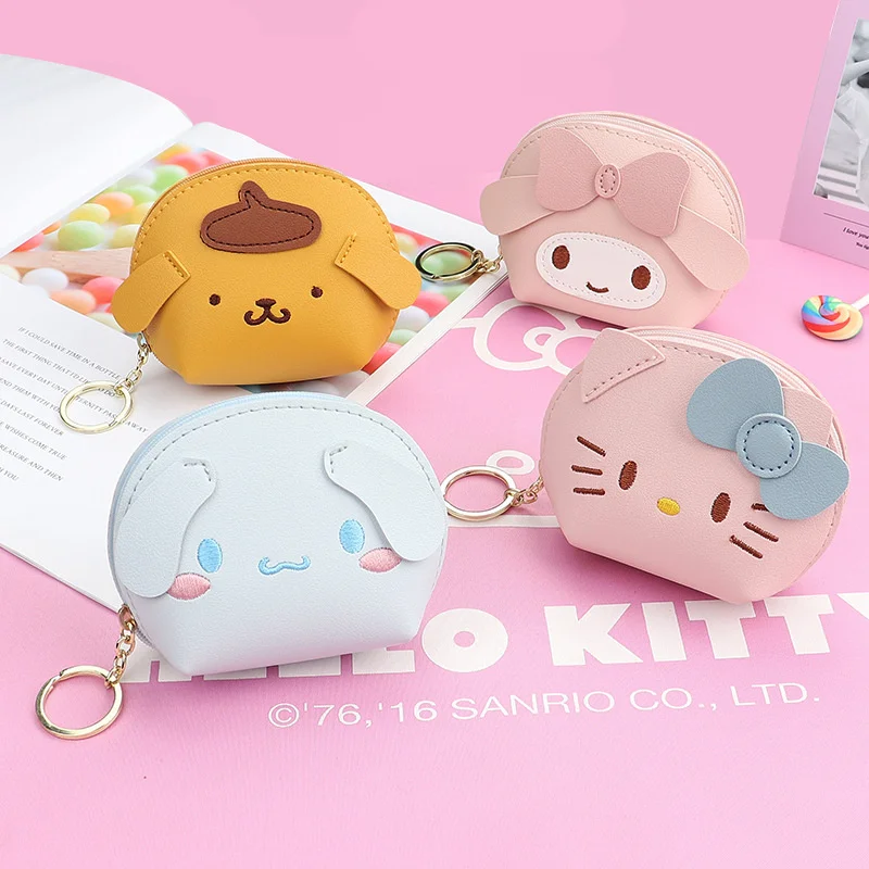 12 pcs/lot Sanrio Melody Cinnamoroll Kitty Pencil Case Cute Pencil Box Coin Purse Stationery Pen Bag School Supplies