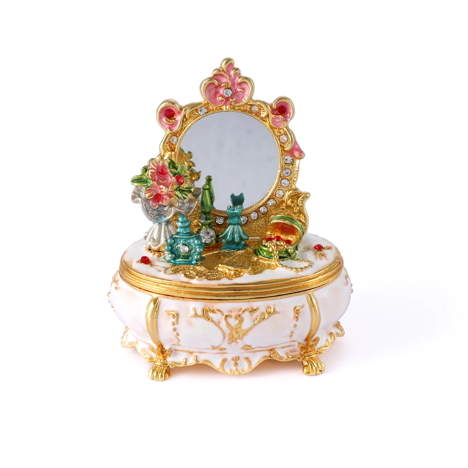 QIFU Elegant Vintage White Dresser Shape For Wedding Decor Gift