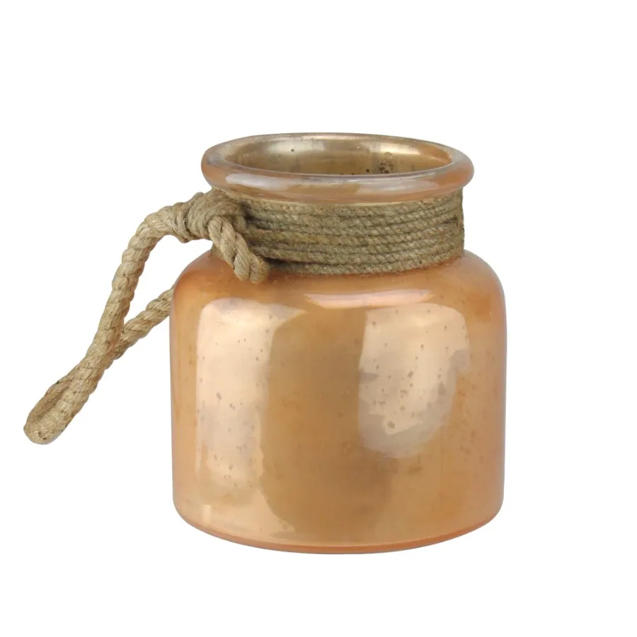 

Стеклянный стакан-хайкей с веревочной ручкой 6.25 дюймов - коричневый